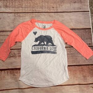 Women’s Billabong California Love 3/4 Raglan Tshirt Size Medium